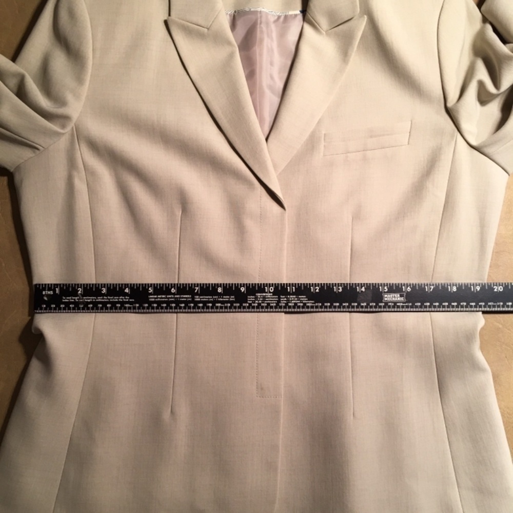ANNE KLEIN Tapered/Fitted Career Blazer Jacket, BEIGE, Women’s Size 14 - Picture 5 of 10